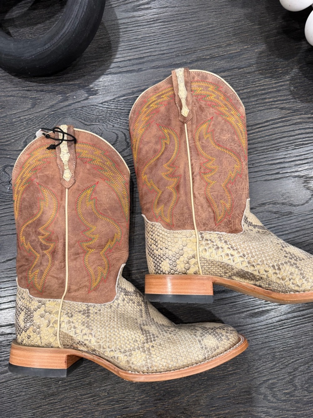 Cody James Exotic Python Western Boots BB28 Broad Square Toe Men's Size 12